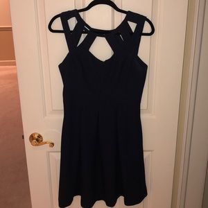 Betsey Johnson navy blue size 10 cut out dress!